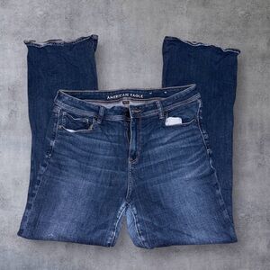 American Eagle Outfitters Women's Dark Blue Flare Leg Jeans Size 16
